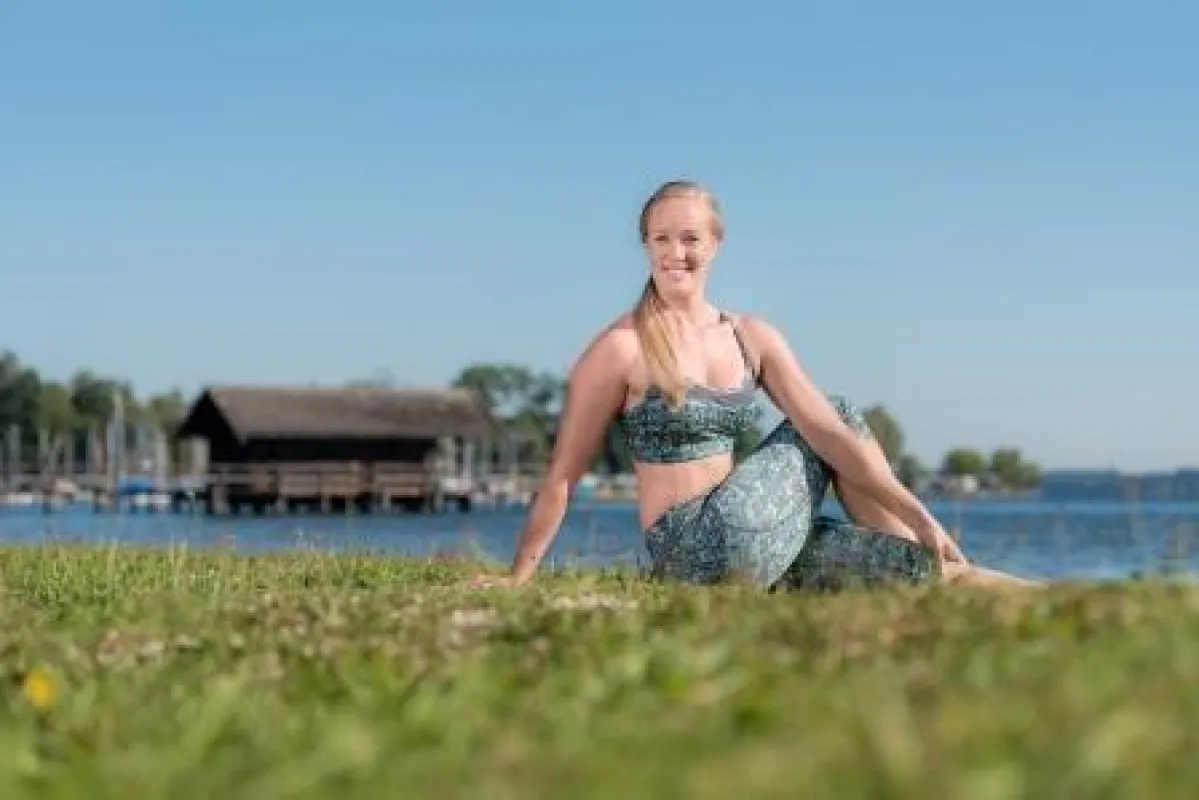 Die Olympionikin Anke Wöhrer beim Training in Prien am Chiemsee