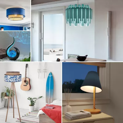 Bild: Shiny Ocean Time - Lampenwelt.de präsentiert Leuchten in Blautönen