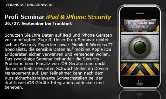 Bild: MDM/Security Profi-Seminar für iPad und iPhone