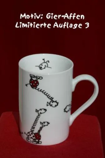 Bild: 3. limitierte Edition Kaffeebecher  \"Gier-Affen\"
