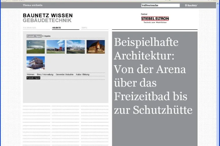 Bild: Gebäudetechnik für Architekten und Planer / Neues Online-Lexikon von Baunetz Wissen