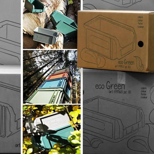 Bild: Die brandneue, ´grüne´ Verpackung für die Kunststoffproduktionslinie Eco-Green von FAMI