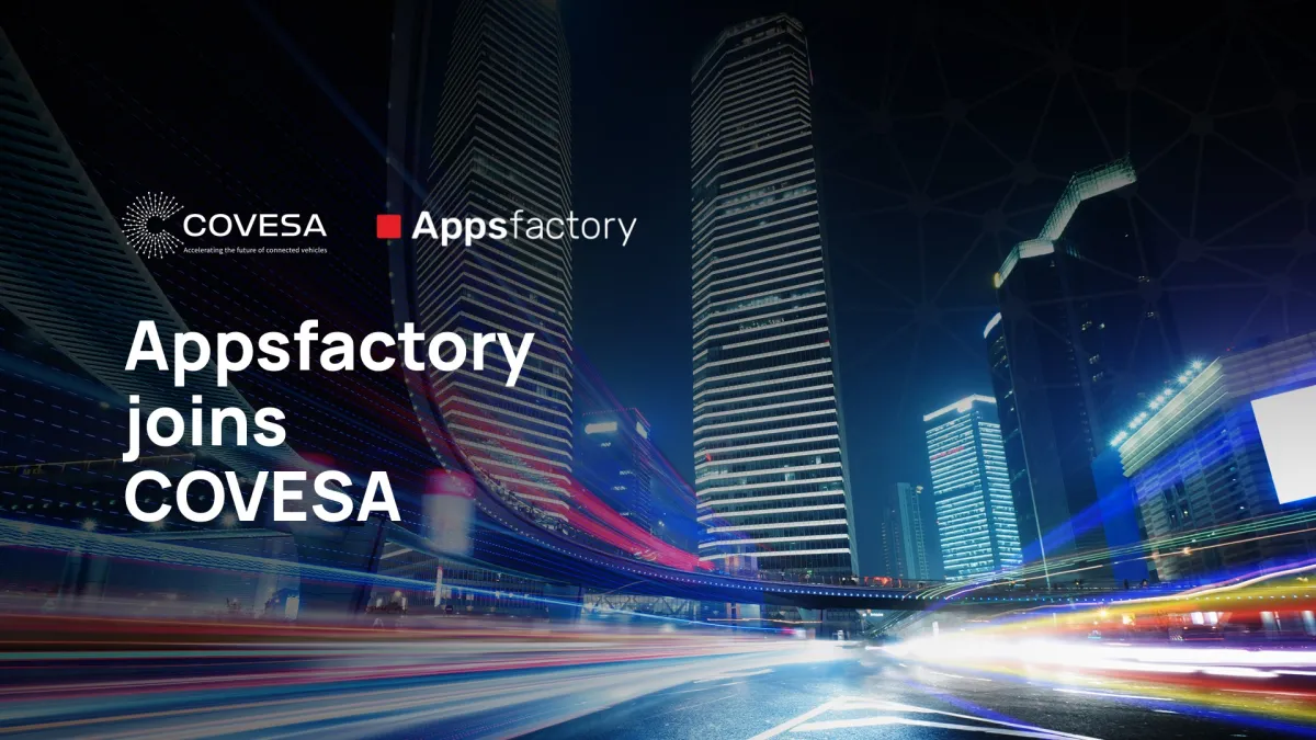 Appsfactory wird COVESA Member (© Appsfactory GmbH - Teile des Bildes generiert durch Midjourney)