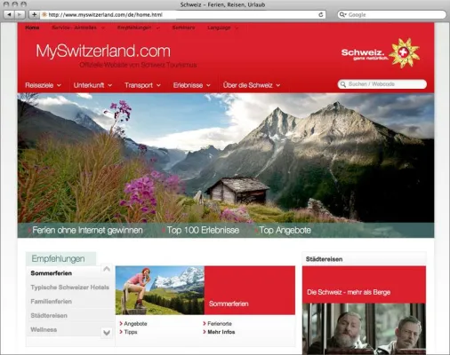 Bild: Eyekon: Relaunch von MySwitzerland.com