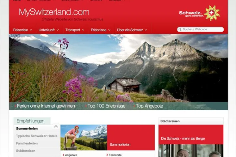 Bild: Eyekon: Relaunch von MySwitzerland.com