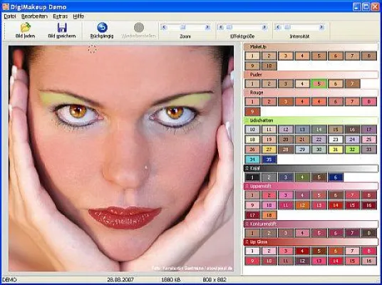 Bild: Datinf DigiMakeup – Virtuelles Make-up