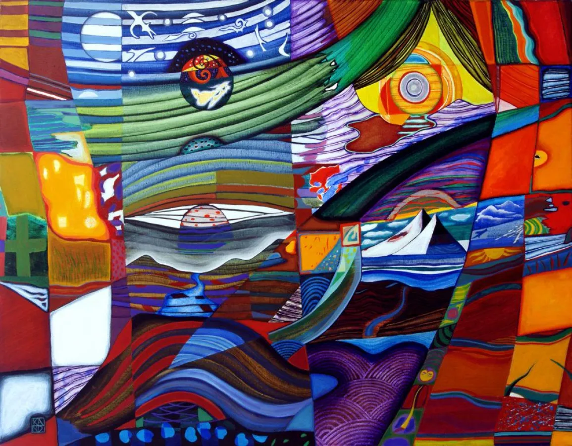 Spur des fragilen Pflügens, Acryl auf Leinwand