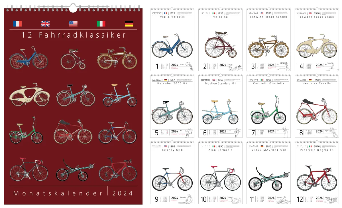 Der neue Fahrradkalender 2024 von radundbuch.de (© radundbuch.de)