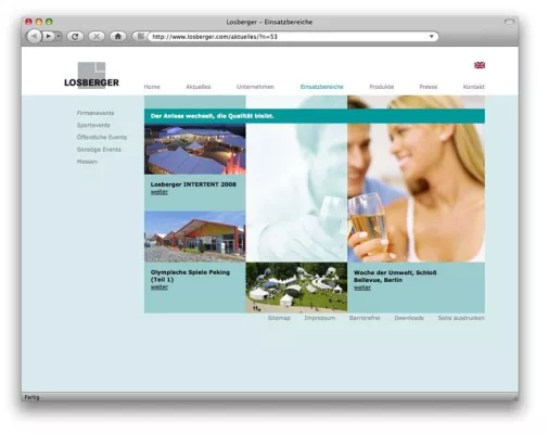 Bild: Losberger neu entdecken - Losberger präsentiert neue Website für den Produktbereich Eventzelte