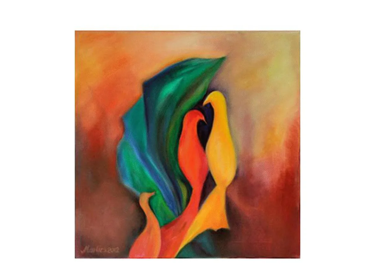 Paradiesvögel - Öl auf Leinwand