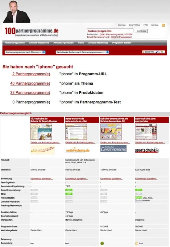Revolutionäre Suche nach Partnerprogrammen ? 100partnerprogramme.de mit neuartigen Recherchemöglichkeiten für Affiliates