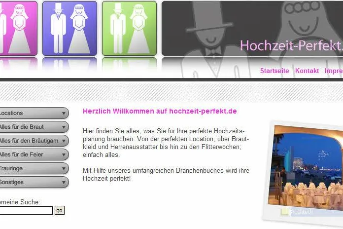 Erfolgreicher Launch des Portals hochzeit-perfekt.de Bild: Erfolgreicher Launch des Portals hochzeit-perfekt.de