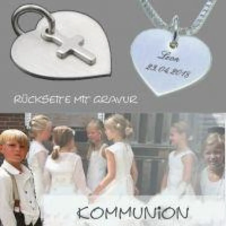 Wunderschöne & individuelle Geschenkidee: Echter Schmuck zur Kommunion - graviert mit Name und Datum