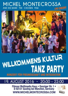 Willkommens Kultur Tanzparty: Michel Montecrossa's Konzert für Freundschaft und Integration am 19. August 2016 Bild: Willkommens Kultur Tanzparty: Michel Montecrossa's Konzert für Freundschaft und Integration am 19. August 2016