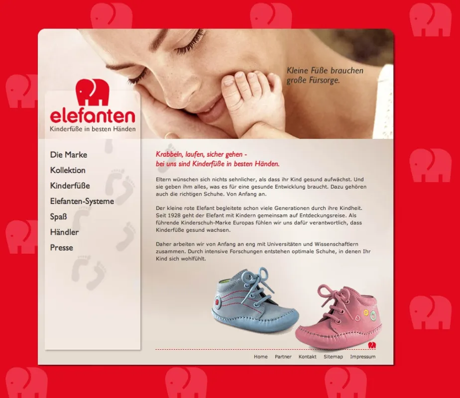 Screenshot Elefanten-Site
