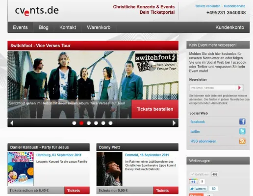 cvents.de - Ticketportal für christliche Veranstaltungen Bild: cvents.de - Ticketportal für christliche Veranstaltungen