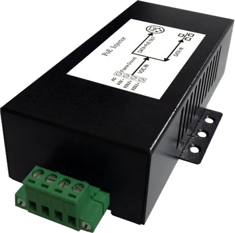 Industrial 10GbE PoE Injector mit 10V-36V DC Eingang (© UBF EDV Handel und Beratung Jürgen Fischer GmbH)
