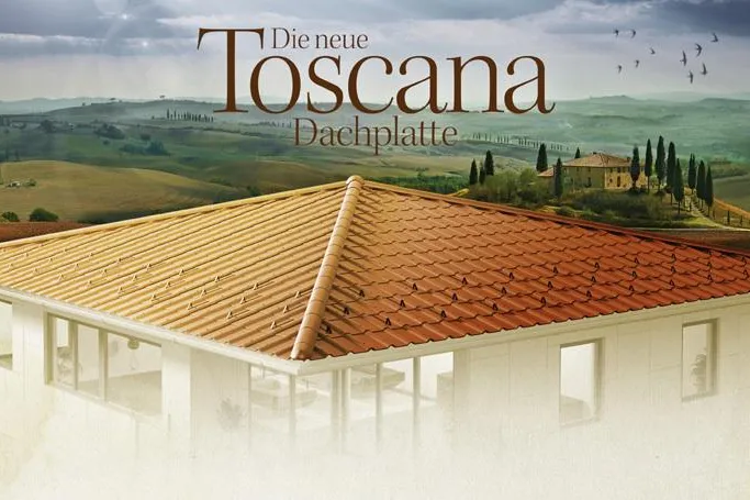 Eternit setzt auf die neue Toscana Dachplatte Bild: Eternit setzt auf die neue Toscana Dachplatte