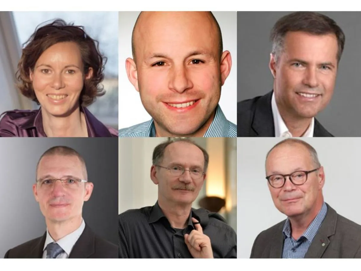 Uhr: Tanja Ehret, Daniel Cicchiello, Dr. Matthias Brück, Horst Träger, Dr. Uwe Pöhls, Martin Taschl