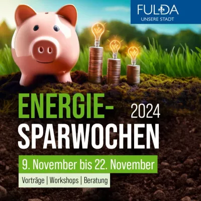 Bild: Einladung zu einem kostenlosen Workshop anlässlich der Energiesparwochen 2024 in Fulda