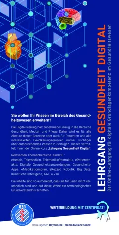Telemedizin per eLearning: Gesundheit Digital als Onlinelehrgang abrufbar Bild: Telemedizin per eLearning: Gesundheit Digital als Onlinelehrgang abrufbar