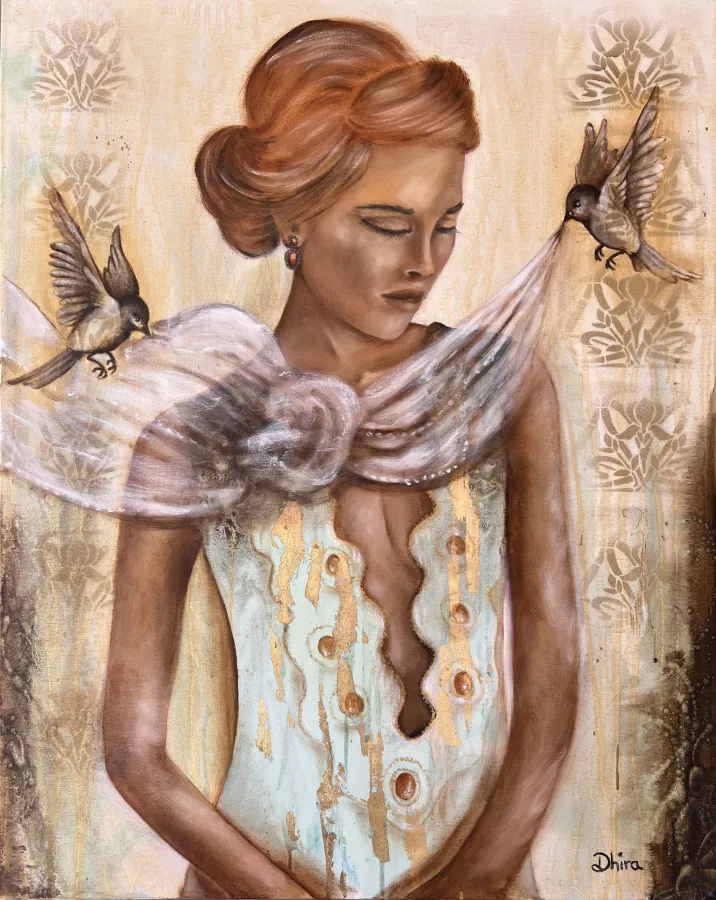 Dana (Bonding) 80 x 100 cm mixmedia auf Leinwand (© Dhira Art)