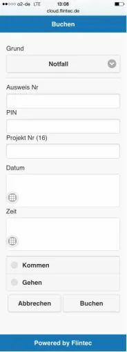 Bild: Flexible Zeiterfassung durch die Funktion Nachbuchen