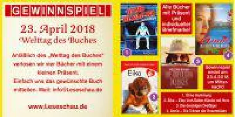 Gewinnspiel zum "Welttag des Buches" am 23. April 2018 Bild: Gewinnspiel zum "Welttag des Buches" am 23. April 2018