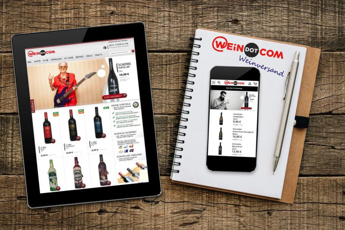Jetzt auch auf dem Smartphone und Tablet genz bequem Wein online kaufen