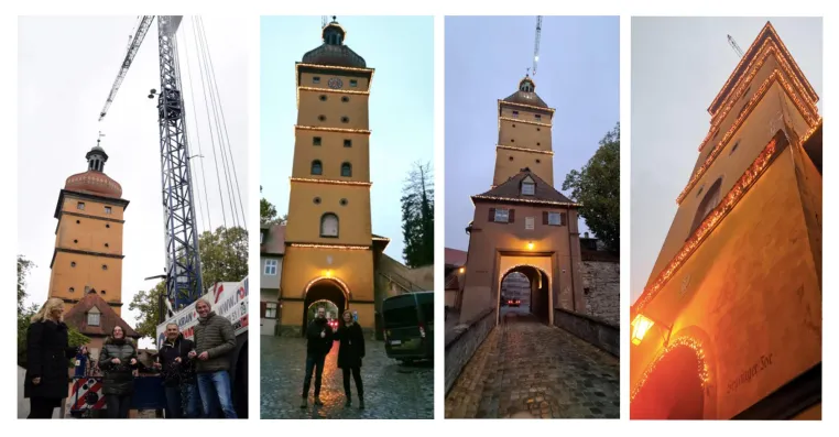 Bild: Was macht der Kran am Segringer Tor? Dinkelsbühl bekommt neue Weihnachtsbeleuchtung