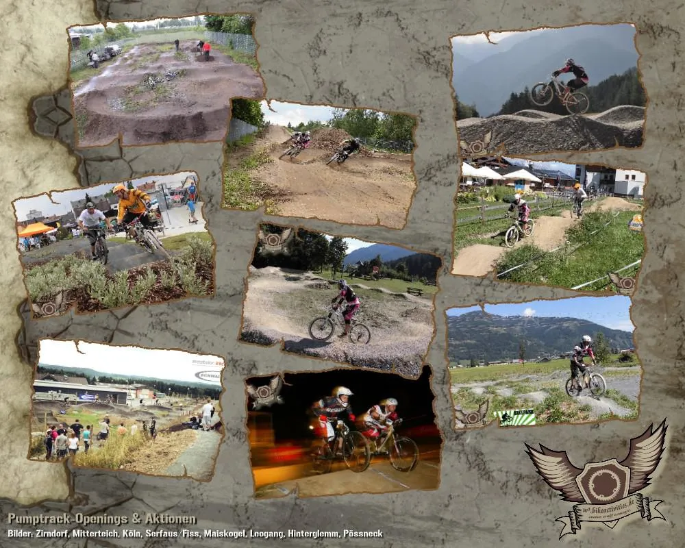 Übersicht von bisherigen Pumptrack-Eröffnungen und -Aktionen