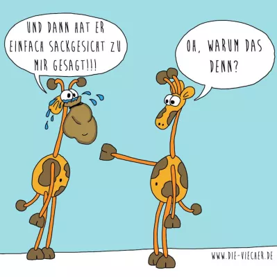 Bild: Die Viecher - Cartoon Giraffen mit schwarzem Humor aus dem Ruhrgebiet