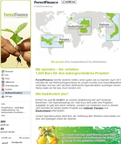 Bild: ForestFinance: Spenden statt Weihnachtsgeschenke