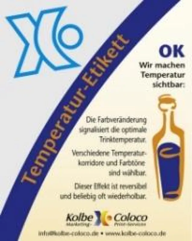 Die blaue Farbe in der Flasche zeigt, wenn der gewünschte Temperaturkorridor erreicht ist.