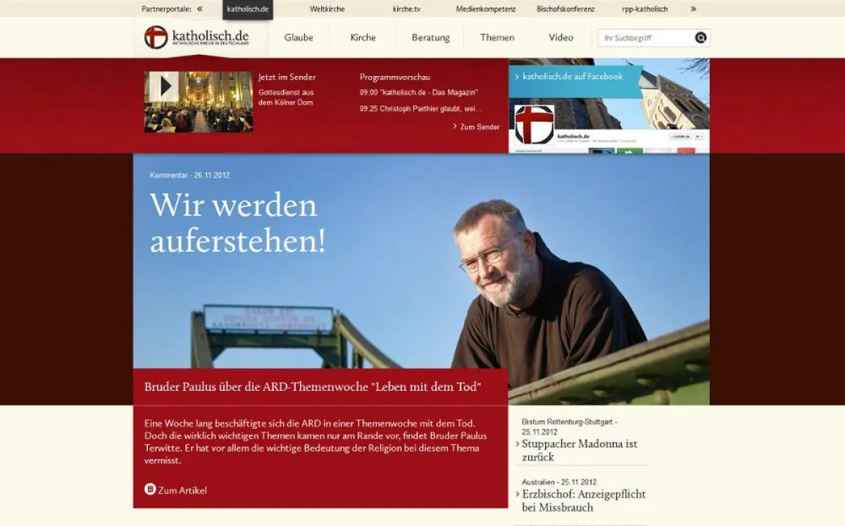 Startseite von www.katholisch.de