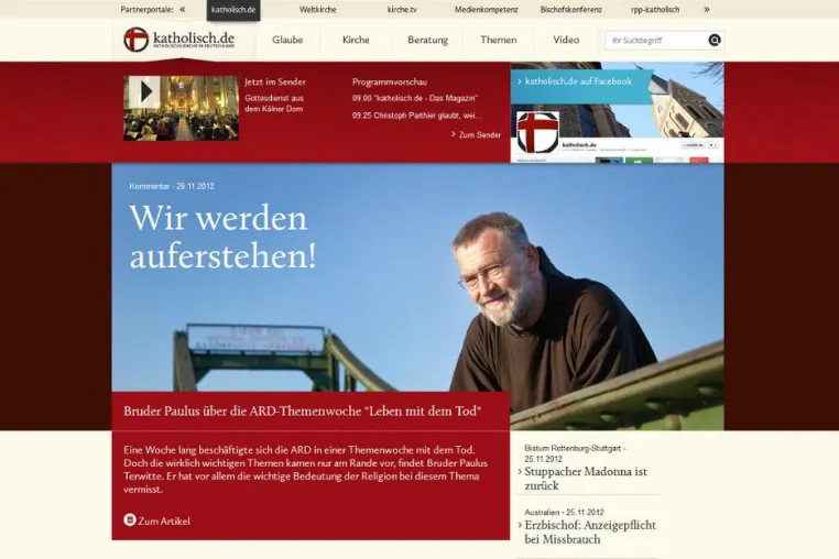 Bild: Internetagentur kernpunkt GmbH setzt Relaunch von katholisch.de auf Basis von FirstSpirit um