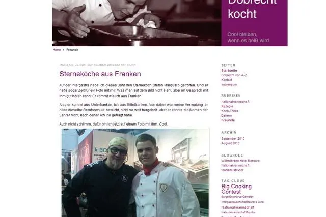 dobrecht-kocht.de: Neuer Blog von Koch Stefan Dobrecht online Bild: dobrecht-kocht.de: Neuer Blog von Koch Stefan Dobrecht online