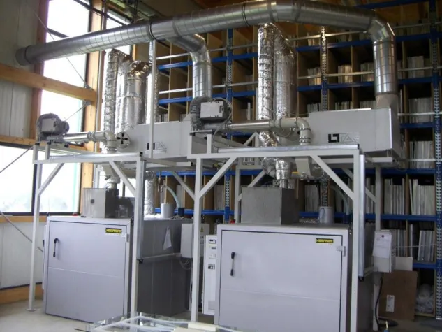 Bild: Integrierte Luftreinigung und Wärmerückgewinnung bei Temperöfen