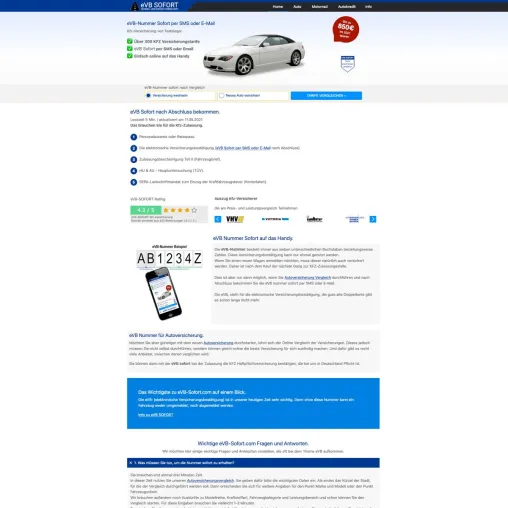 eVB-Nummer sofort - online versichern einfach gemacht Bild: eVB-Nummer sofort - online versichern einfach gemacht
