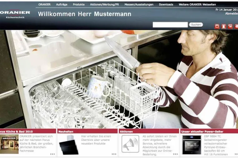 Bild: Oranier Küchentechnik: Fachhändler-Portal ist online