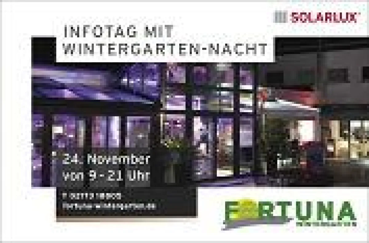 Fortuna Wintergärten lädt zum Infotag mit Wintergartennacht