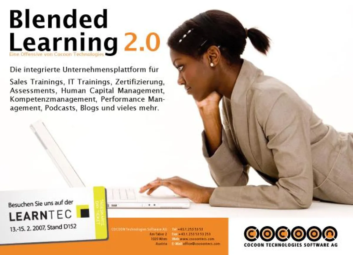 Auf der LEARNTEC in Karlsruhe von 13.-15. Februar 2007 informiert Cocoon Technologies auf Stand D152 über die Offensive und deren Vorteile.