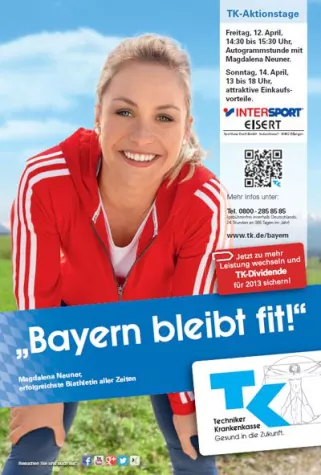 Bild: Starbiathletin Magdalena Neuner bei Intersport Eisert