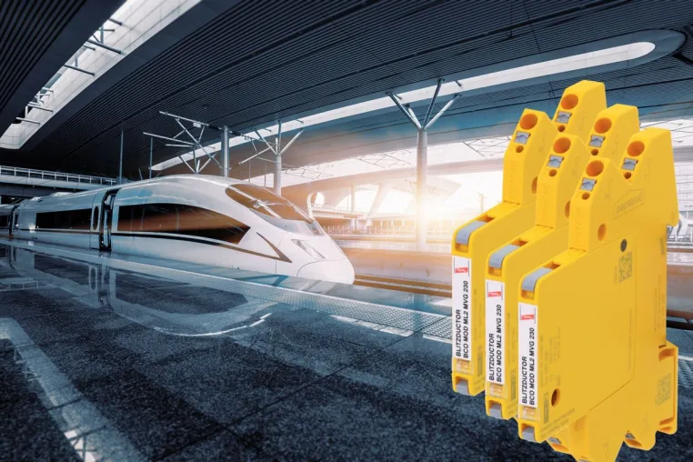 Zuverlässiger Schutz der Bahninfrastruktur - BLITZDUCTORconnect - Einfach. Sicher. Ril-konform. Bild: Zuverlässiger Schutz der Bahninfrastruktur - BLITZDUCTORconnect - Einfach. Sicher. Ril-konform.