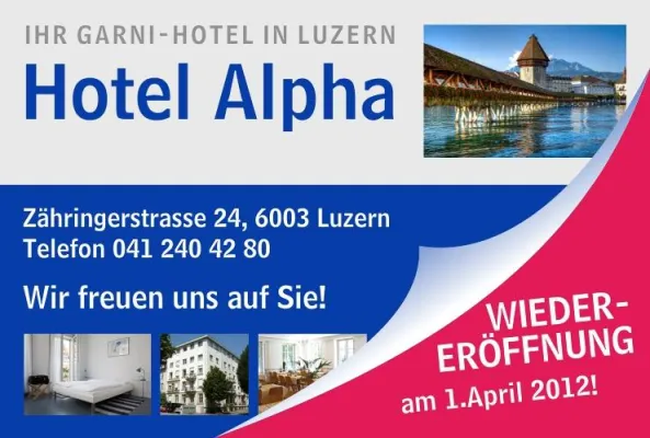 Hotel Alpha in Luzern steht Gästen wieder offen Bild: Hotel Alpha in Luzern steht Gästen wieder offen