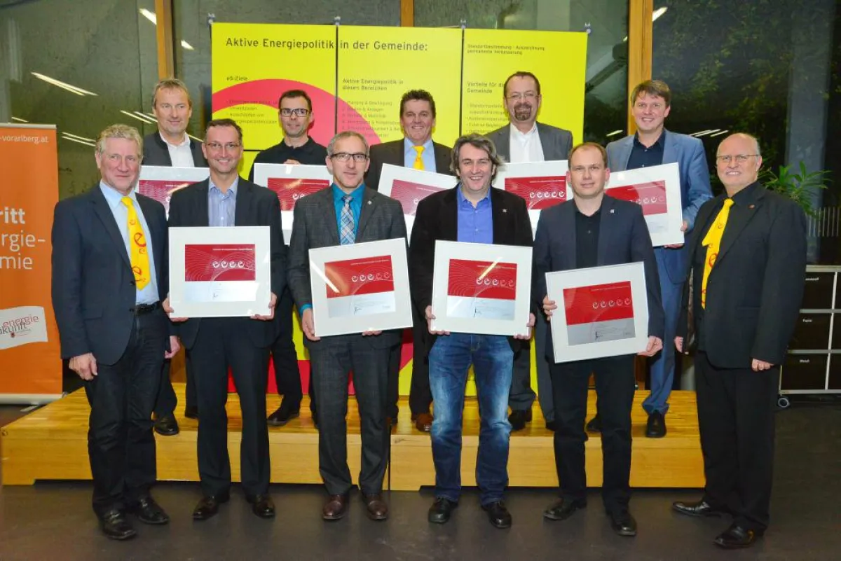 Die Bürgermeister jener Gemeinden,die sich in diesem Jahr erfolgreich den e5-Prüfern gestellt haben.