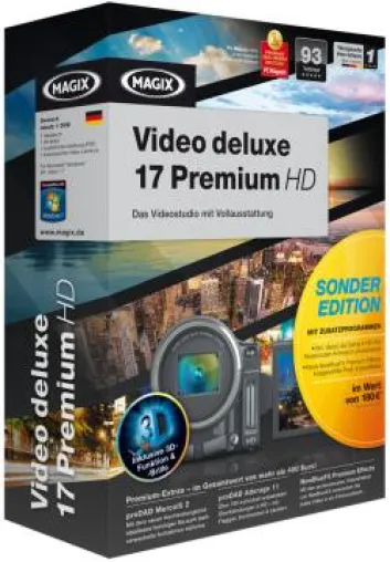 Videobearbeitungsprogramm MAGIX Video Deluxe 17 Sonderedition für glänzende Filme Bild: Videobearbeitungsprogramm MAGIX Video Deluxe 17 Sonderedition für glänzende Filme