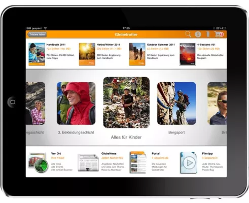 Bild: Intuitive Shopping-App: Die Globetrotter iPad-App