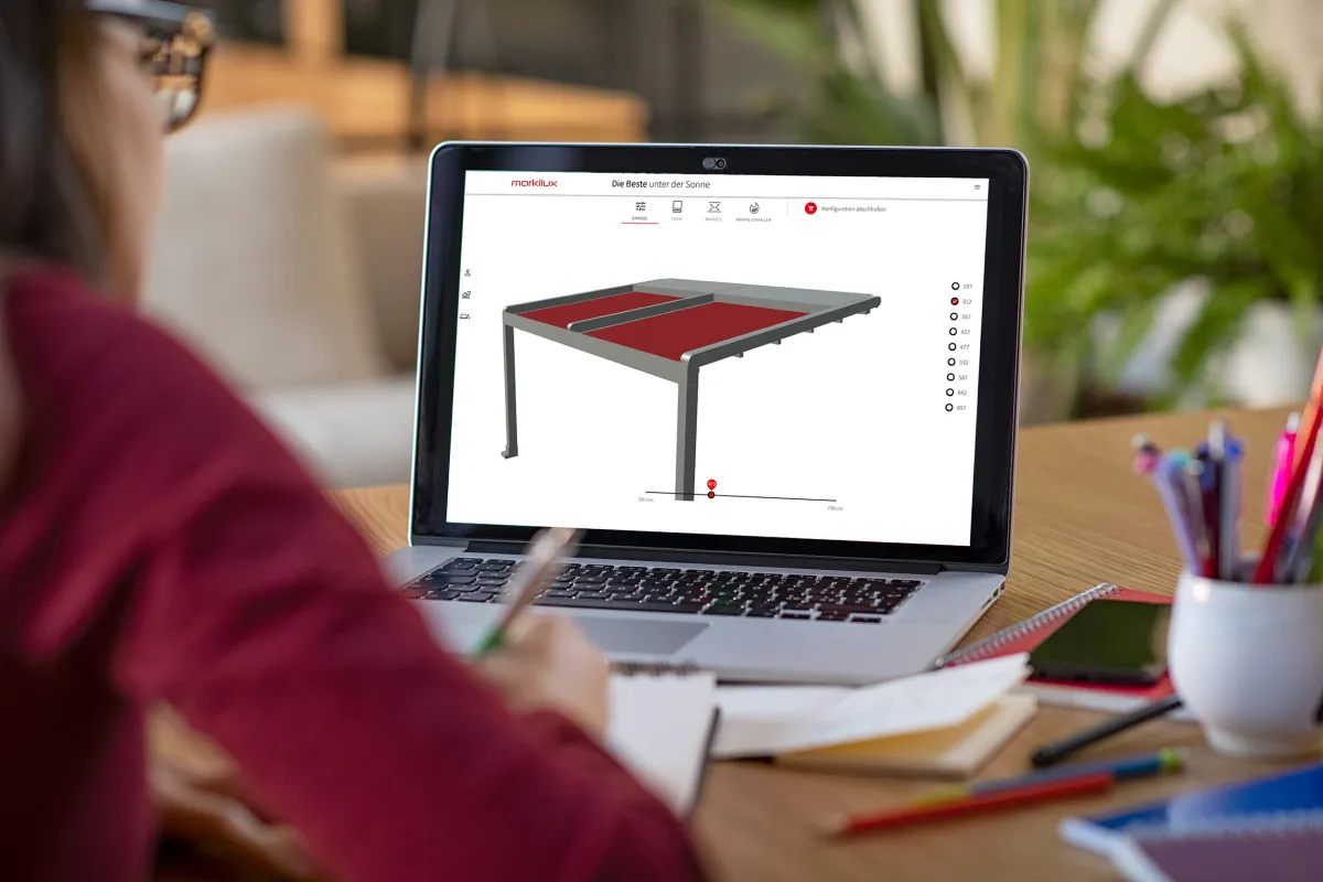 Sich online zu informieren und offline zu kaufen, ist die Devise von Markisenexperte markilux.  (© markilux)