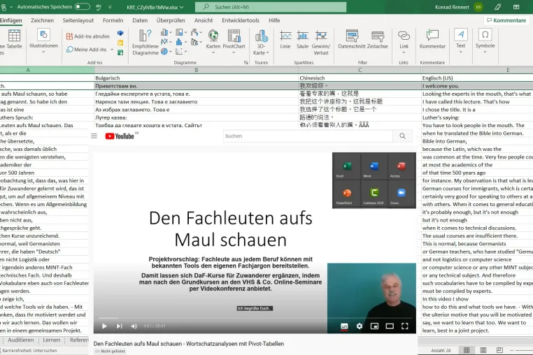 Bild: Excel-Workshop „Kuratieren von Fachjargon“